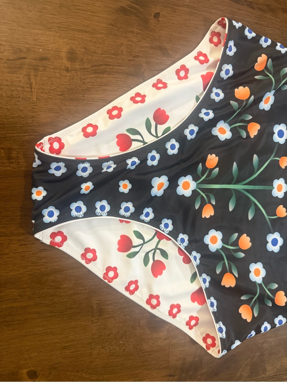 Jessie Zhao Day/Night Garden Reversible One-Piece Swimsuit with Tie Straps - Picture 7 of 14